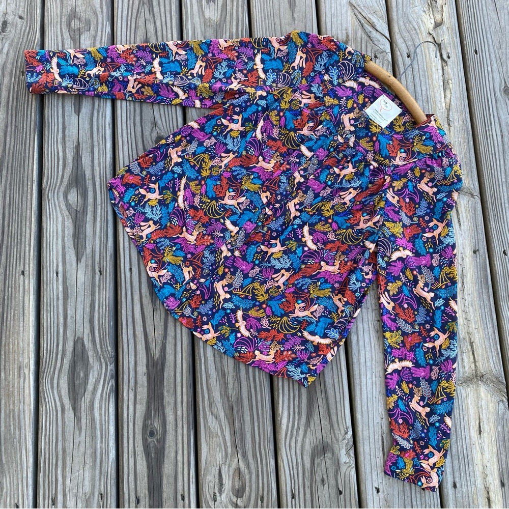 Anthropologie 52 Conversations Oh Deer Forest Friends sz 8 RUNS SMALL